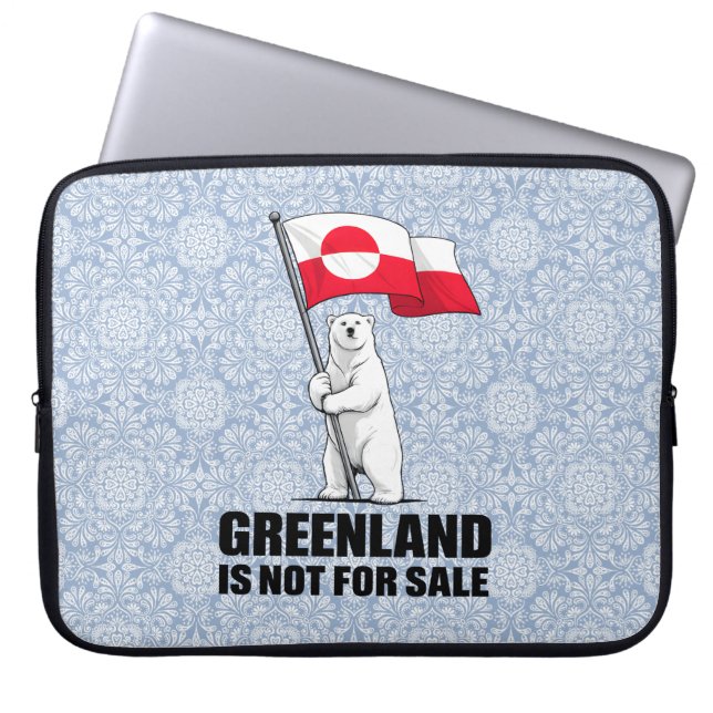 Funda Para Portátil Greenland Is Not for Sale Polar Bear With Flag (Frente)