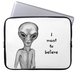 Funda Para Portátil Grey Alien , quiero creer
