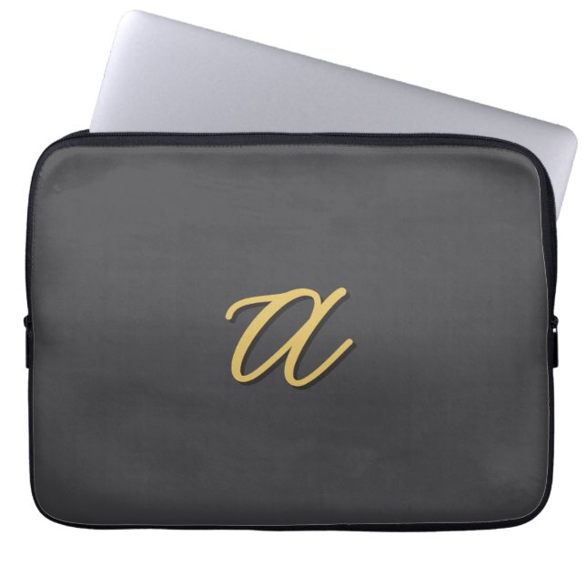 Funda Para Portátil Grey Gold Color Monogram Professional (Frente)
