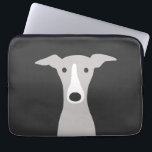 Funda Para Portátil Greyhound lindo, griego italiano o lechón<br><div class="desc">Dibujo lindo de un perro de dibujos animados grises y blancos. Una manga de ordenador portátil perfecta para todo aquel que ame un Greyhound,  un Greyhound italiano o un Whippet. Visita el mundo Doodle de Jenn para ver aún más divertido arte animal y accesorios de computadora geniales.</div>