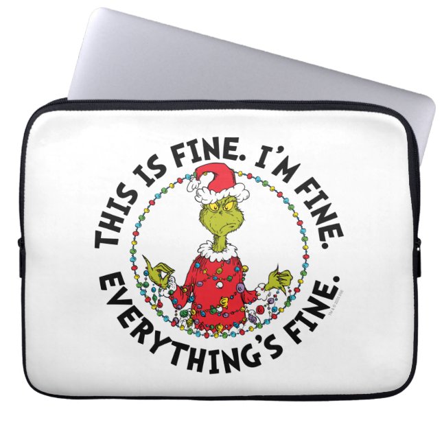 Funda Para Portátil Grinch | Everything's Fine (Frente)