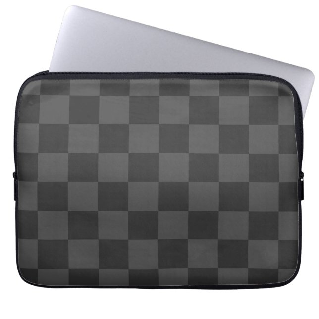 Funda Para Portátil Gris Checkerboard (Frente)