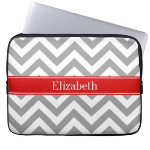 Funda Para Portátil Gris oscuro Lg Chevron Red Name Monograma