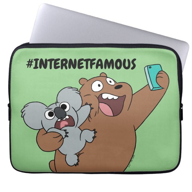 Funda Para Portátil Grizz y Nom Nom - #InternetFamous (Frente)