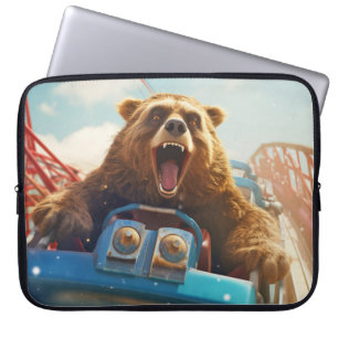 Funda Para Portátil Grizzly Bear Animal Fun Rolling Croaster Happy Tim