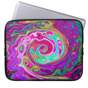 Funda Para Portátil Groovy Resumen Retro Magenta Giro Arcoiris