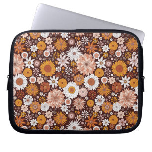 Funda Para Portátil Groovy Retro Flower Garden Pattern