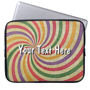Funda Para Portátil Groovy Spiral Sunbeam Ray Swirl Design Grungy