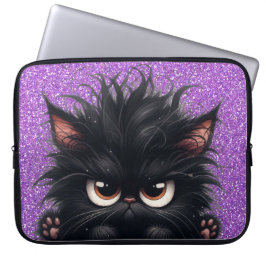 FUNDA PARA PORTÁTIL GRUMPY FLUFFY PEQUEÑO KITTEN NEGRO