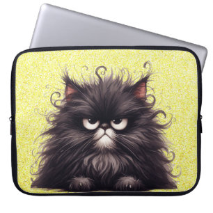FUNDA PARA PORTÁTIL GRUMPY FLUFFY PEQUEÑO KITTEN NEGRO