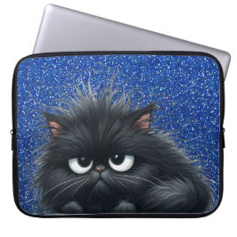 FUNDA PARA PORTÁTIL GRUMPY FLUFFY PEQUEÑO KITTEN NEGRO