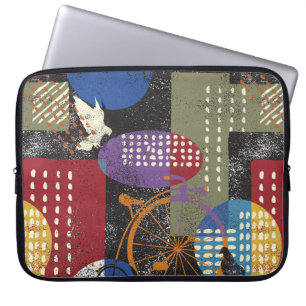 Funda Para Portátil Grunge de ciudad abstracto, patrón vintage sin fi