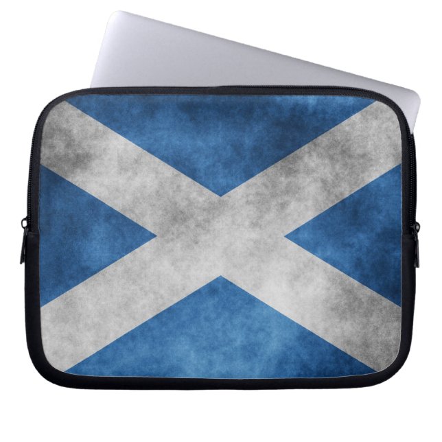 Funda Para Portátil Grunge de Escocia- Cruz de San Andrés (Frente)