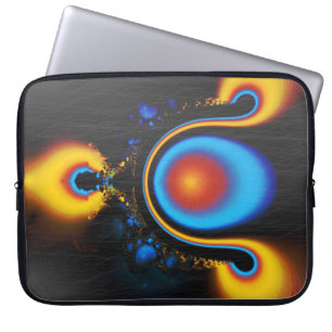Funda para portátil Grunge Fractal Amarillo Rojo A