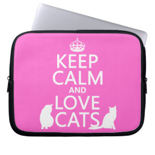 Funda Para Portátil Guarde la calma y ame los gatos