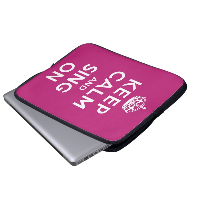 Funda Para Portátil Guarde la calma y cante encendido (Inferior anverso)