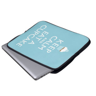Funda Para Portátil Guarde la calma y coma una magdalena {azul}