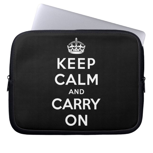 Funda Para Portátil Guarde la calma y continúe (Frente)