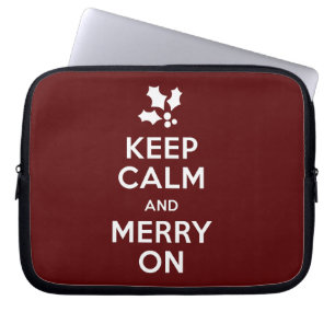 Funda Para Portátil Guarde la calma y feliz encendido