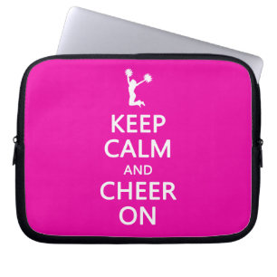 Funda Para Portátil Guarde la calma y la alegría encendido, rosa de l