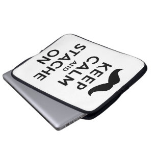 Funda Para Portátil Guarde la calma y Stache encendido