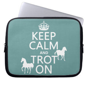 Funda Para Portátil Guarde la calma y trote encendido - los caballos -