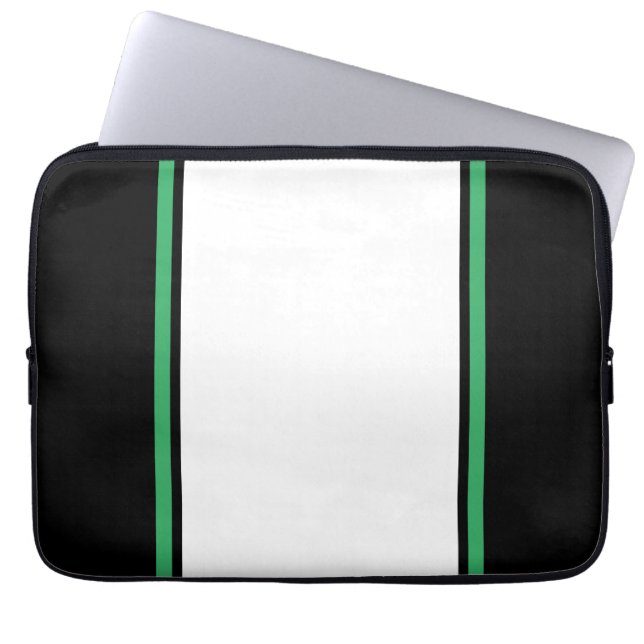 Funda Para Portátil Guay Black Wide White Kelly Green Carreras (Frente)