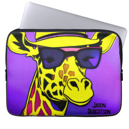 Funda Para Portátil Guay Dude Giraffe con gafas de sol. Editable