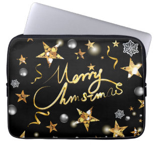 Funda Para Portátil Guay Gold Black Metallic Xmas de lujo de bajo perf