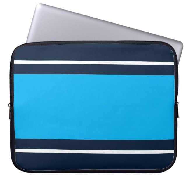 Funda Para Portátil Guay negrita Bandas de Carreras azul cielo de la M (Frente)