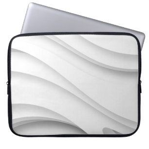 Funda Para Portátil Guerras abstractas de monocromo blanco elegante