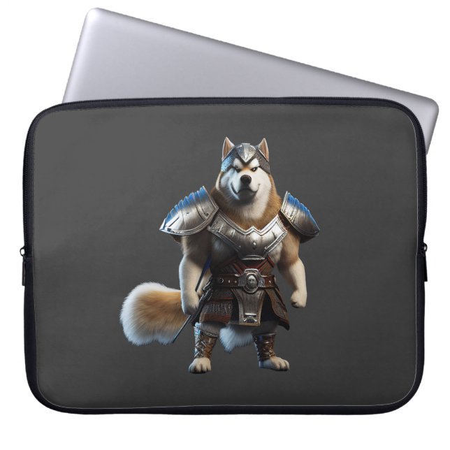 Funda Para Portátil Guerrero Alaskan Malamute Perro, perro militar de  (Frente)