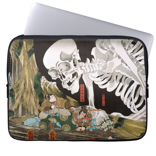 Funda Para Portátil Guerrero Utagawa Kuniyoshi contra fantasma, arte j (Frente)