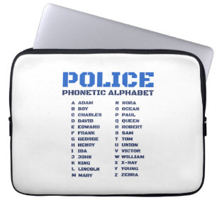 Funda Para Portátil Guía del alfabeto fonético de la policía A a Z