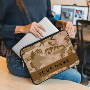 Funda Para Portátil Guijarros de camuflaje del desierto, tu nombre, Pe
