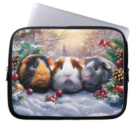 Funda Para Portátil Guinea Cerdos Winter Wonderland