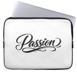 Funda Para Portátil Guión de Pasión | Tipografía Minimalista Elegante