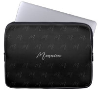 Guión elegante negro monogramado urbano