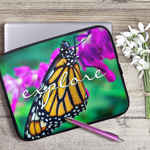 Funda Para Portátil Guión moderno para explorar la mariposa monarca na