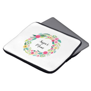 Funda Para Portátil Guirnalda floral colorida