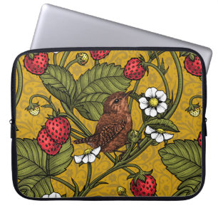Funda Para Portátil Guirnaldas y fresas en mostaza