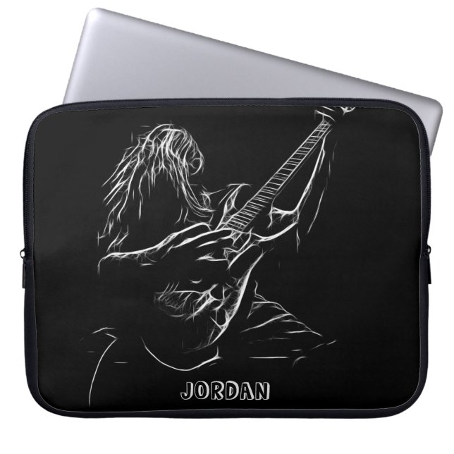 Funda Para Portátil Guitarista Silhouette (Frente)