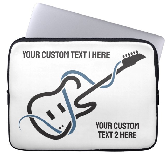 Funda Para Portátil Guitarra con estilo de texto personalizado (Frente)