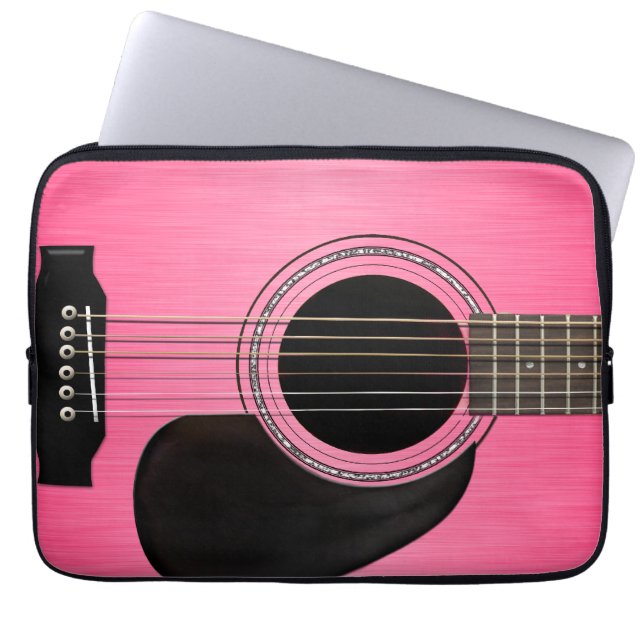 Funda Para Portátil Guitarra rosada (Frente)