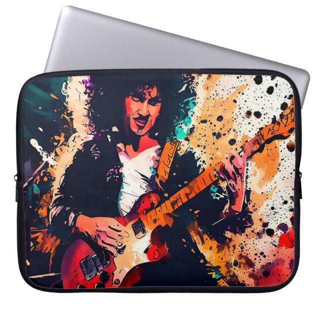 Funda Para Portátil guitarrista genial (Frente)