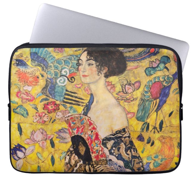 Funda Para Portátil Gustav Klimt - Dama de fans (Frente)