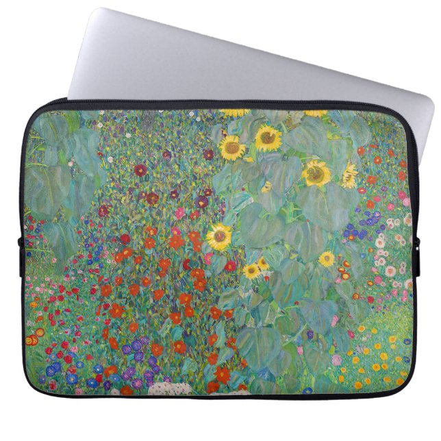 Funda Para Portátil Gustav Klimt - Jardín de campo con girasoles (Frente)