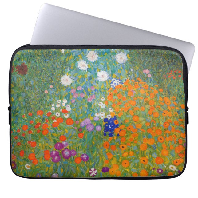 Funda Para Portátil Gustav Klimt - Jardín de flores (Frente)