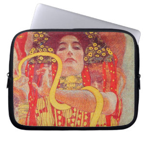 Funda Para Portátil Gustav Klimt Red Woman Gold Snake Pintura