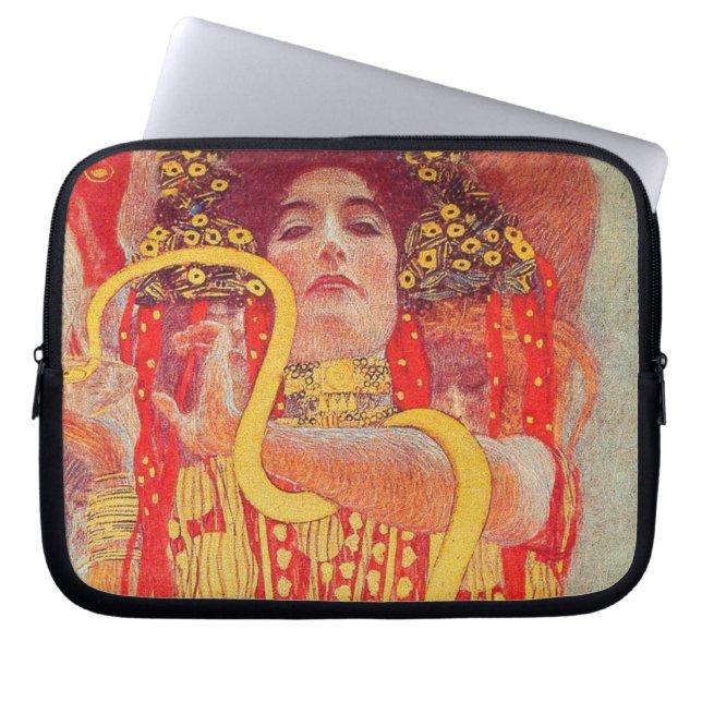 Funda Para Portátil Gustav Klimt Red Woman Gold Snake Pintura (Frente)